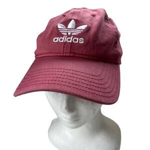 Adidas Trefoil Logo Dad Hat OS  Y2K Festival Sporty Pink Embroider Baseball Cap